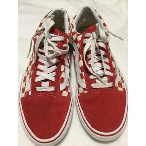 Vans Old Skool Red Checkered Canvas SneakersClassicSkate Shoes Mens 8.5 women 10